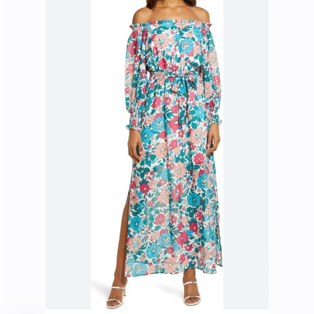 Charles Henry Off The Shoulder Maxi Dress